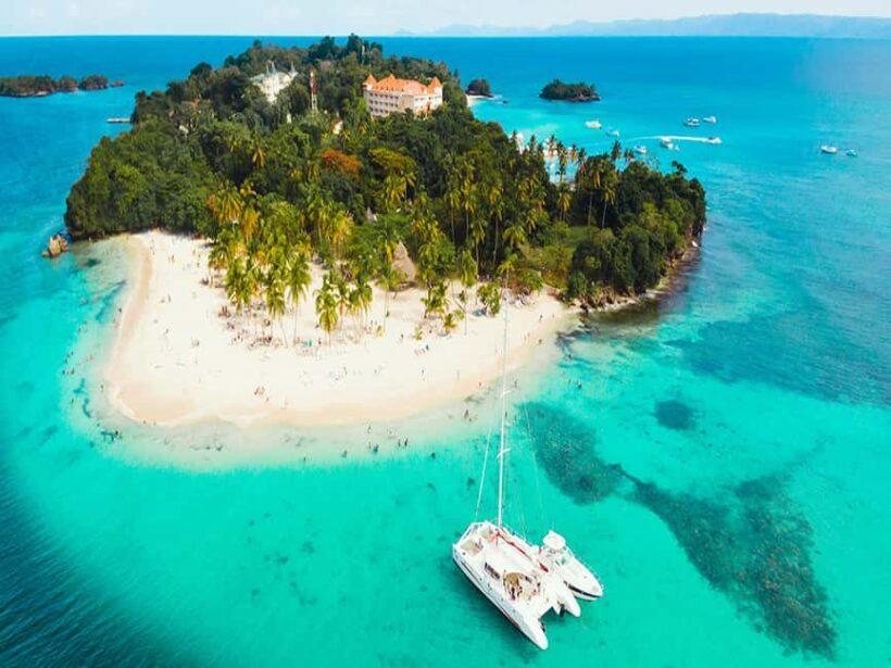Cayo Levantado island seen from the water